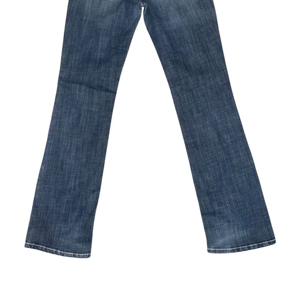 Wrangler Rock 47 Bootcut Jeans Juniors 9 36 Embroidered Low Rise Blue Rhinestone - Picture 7 of 8